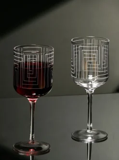 Glas|Anton Studio Designs Set van 2 Maze Wijnglazen