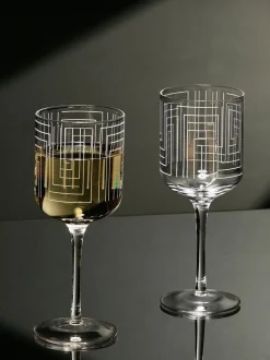 Glas|Anton Studio Designs Set van 2 Maze Wijnglazen