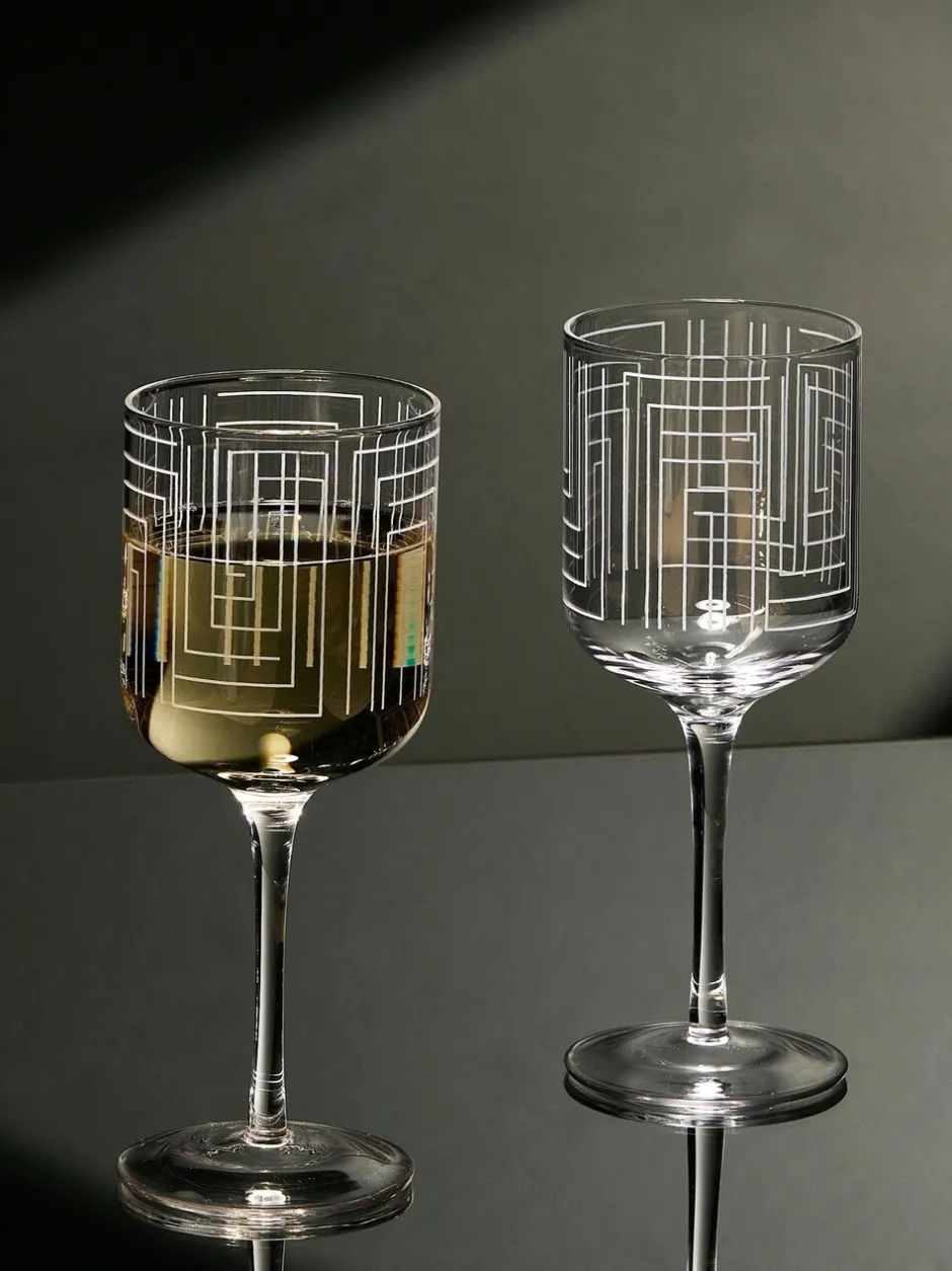 Glas|Anton Studio Designs Set van 2 Maze Wijnglazen