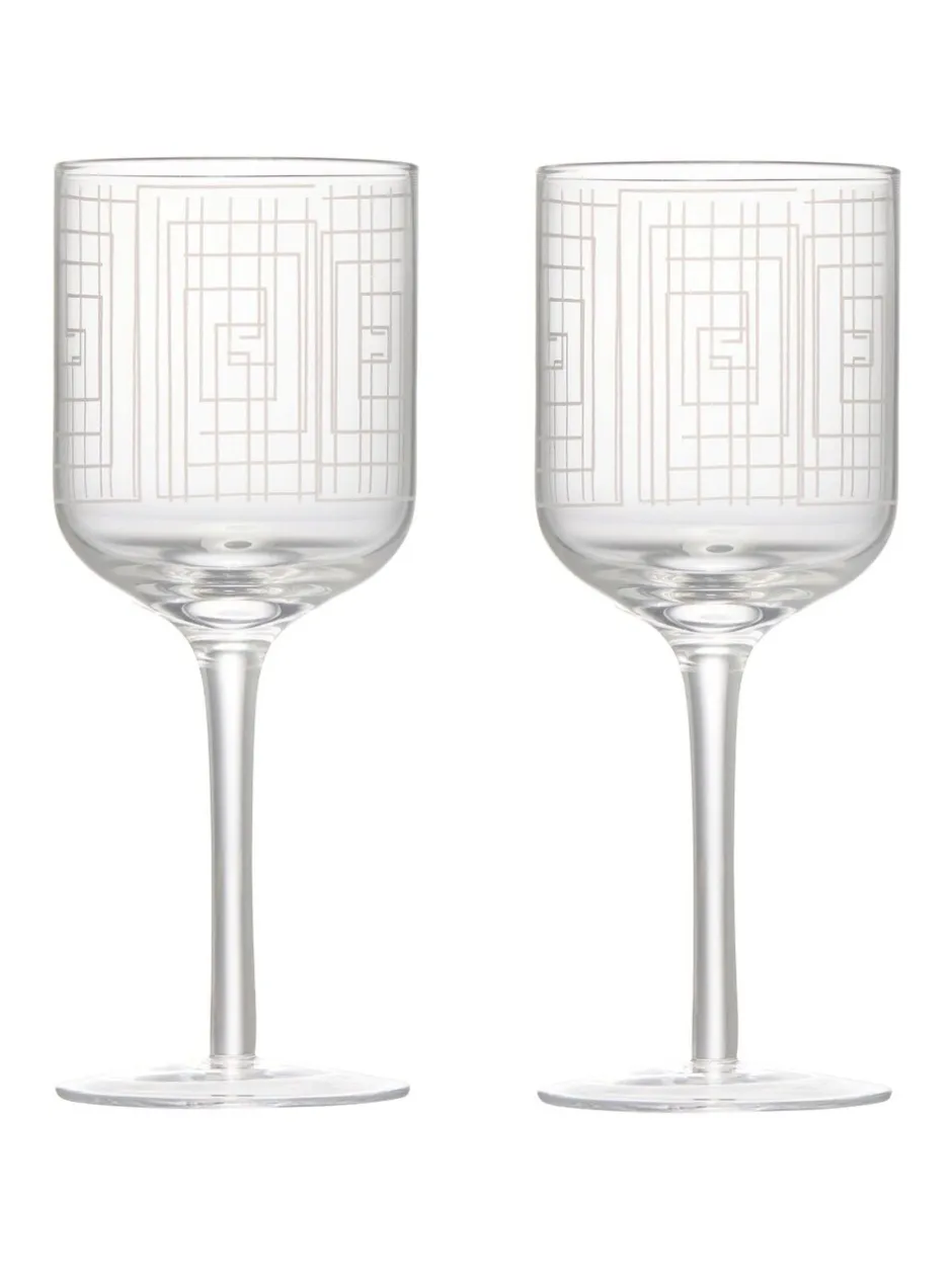 Glas|Anton Studio Designs Set van 2 Maze Wijnglazen