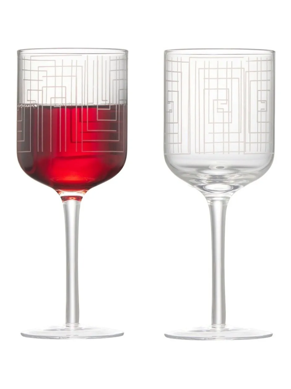 Glas|Anton Studio Designs Set van 2 Maze Wijnglazen