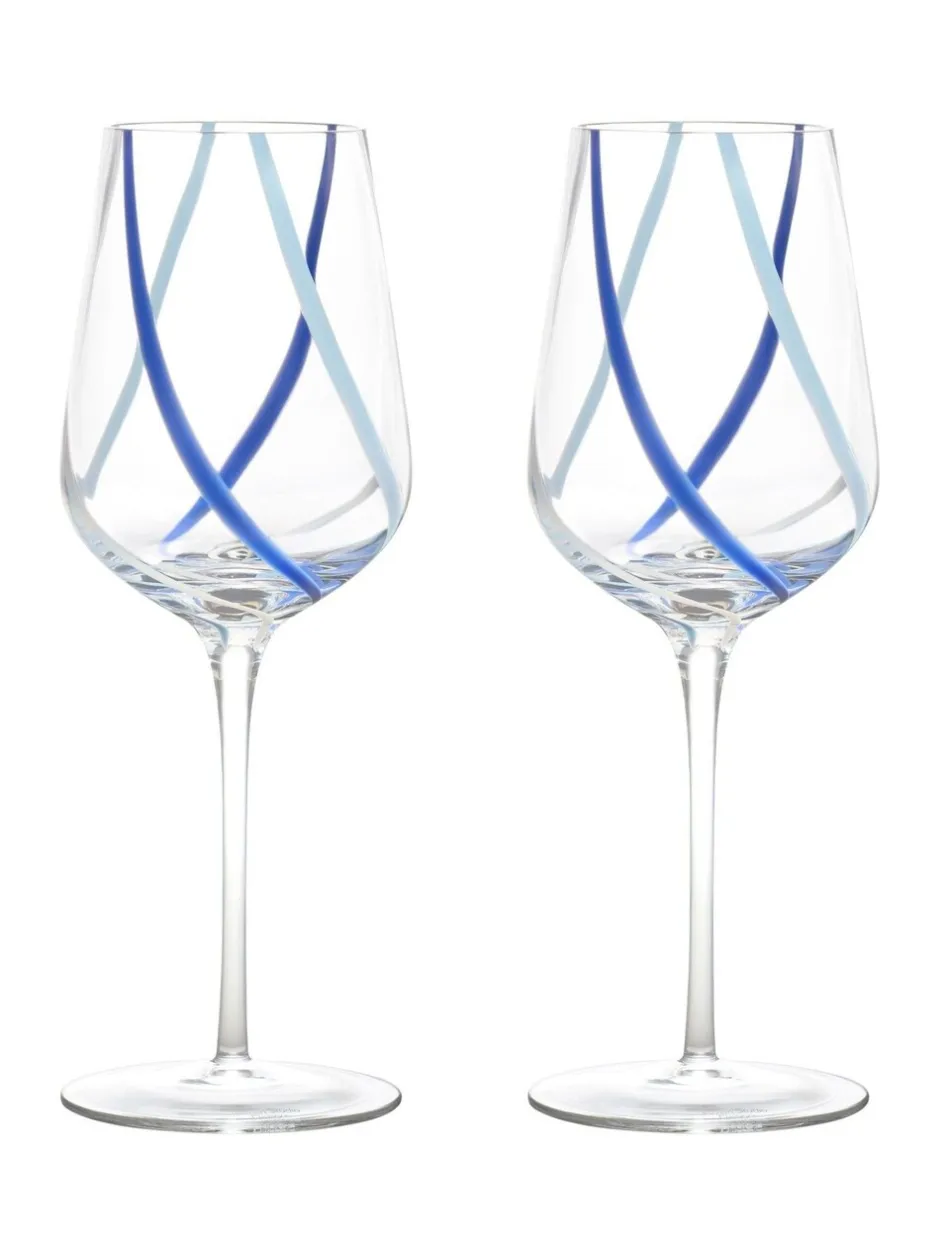 Glas*Anton Studio Designs Set van 2 Rio wijnglazen Azuur