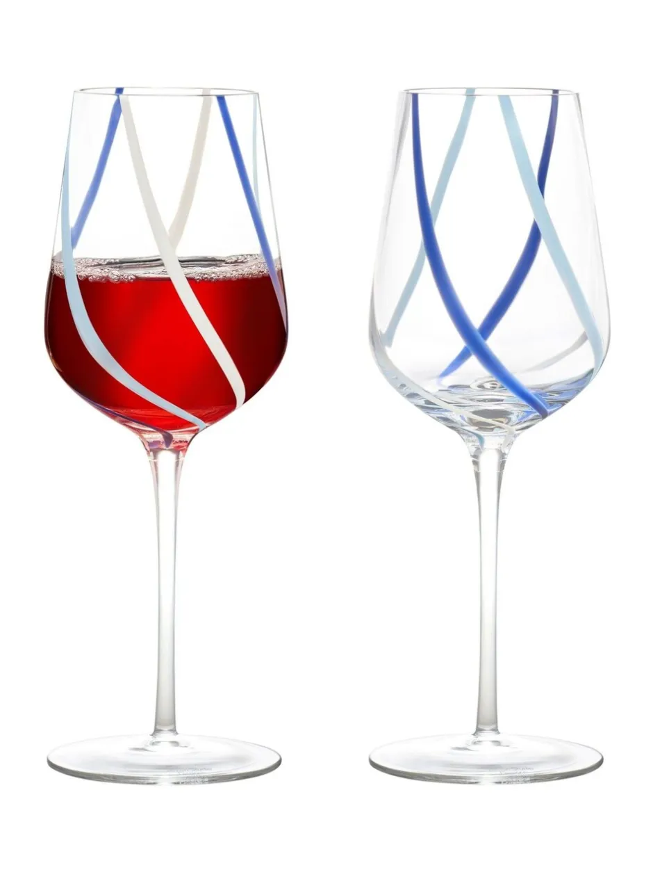 Glas*Anton Studio Designs Set van 2 Rio wijnglazen Azuur
