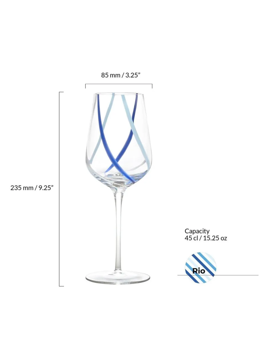 Glas*Anton Studio Designs Set van 2 Rio wijnglazen Azuur