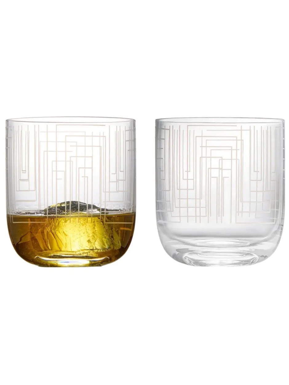 Glas|Anton Studio Designs set van 2 Maze DOF tumblers