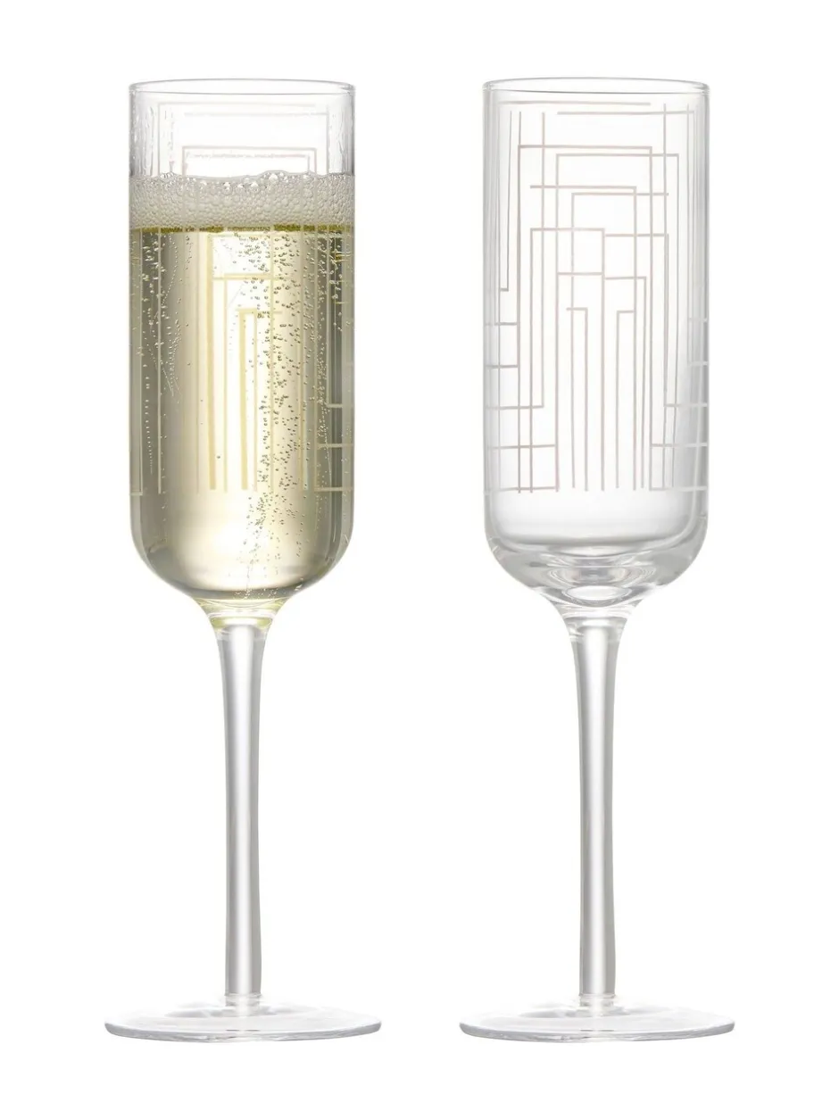 Glas*Anton Studio Designs set van 2 Maze champagneflûtes