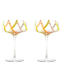 Glas|Anton Studio Designs set van 2 Rio champagnecoupes Citroengeel