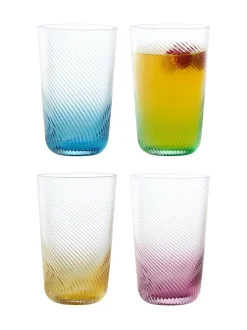 Glas*Anton Studio Designs Set of 4 Swirl Hiball Tumblers