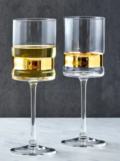 Glas|Anton Studio Designs Set van 2 SoHo wijnglazen Goud