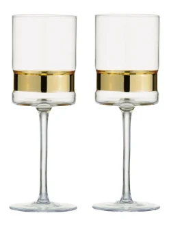 Glas|Anton Studio Designs Set van 2 SoHo wijnglazen Goud