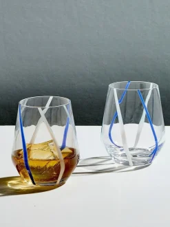 Glas*Anton Studio Designs Set of 2 Rio DOF Tumblers Azure Azuur