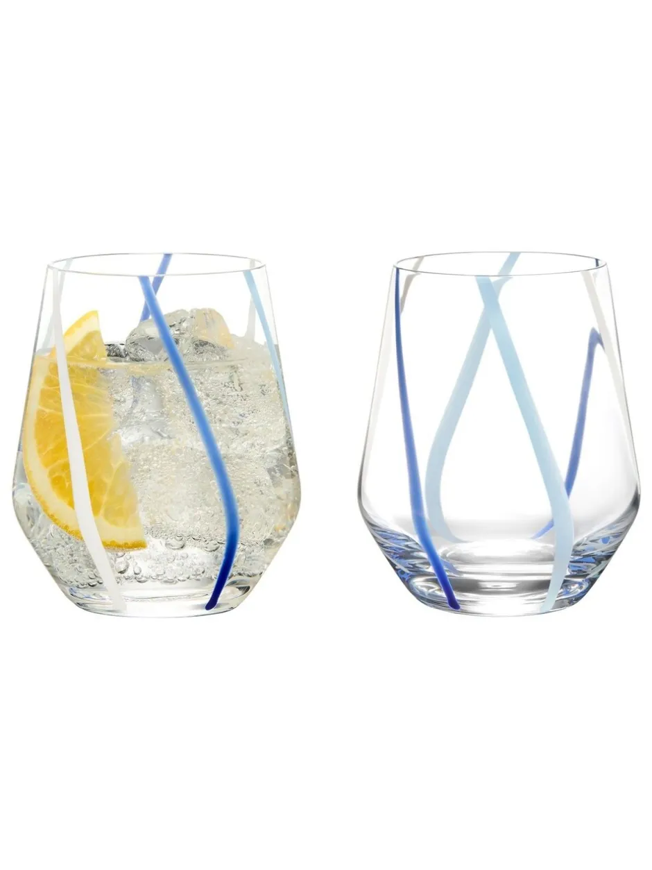 Glas*Anton Studio Designs Set of 2 Rio DOF Tumblers Azure Azuur