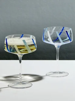 Glas*Anton Studio Designs set van 2 Rio champagnecoupes Azuur