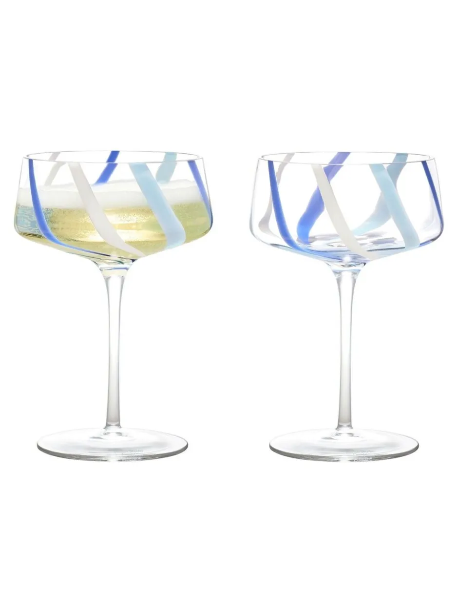 Glas*Anton Studio Designs set van 2 Rio champagnecoupes Azuur