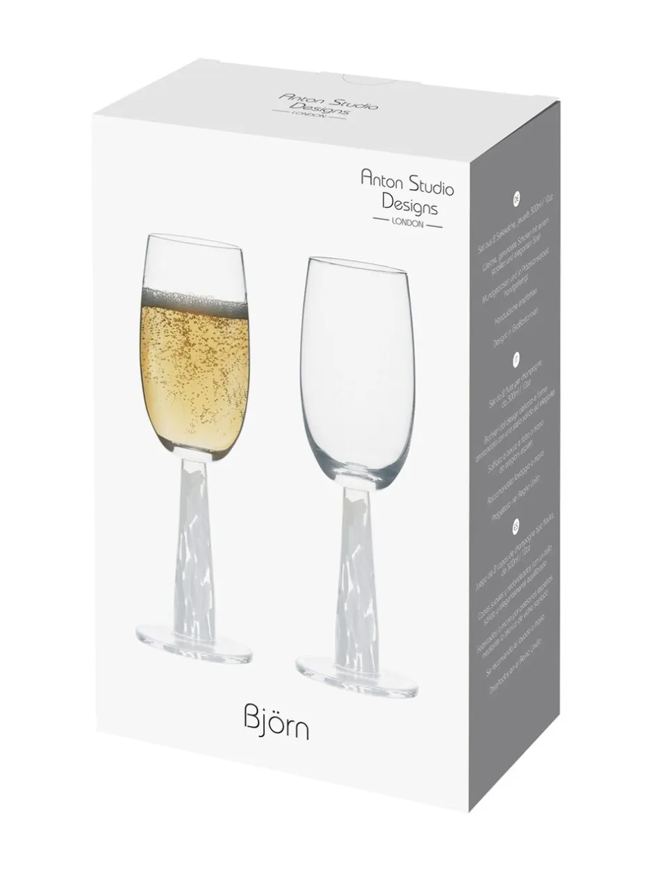Glas|Anton Studio Designs set van 2 Björn champagneflûtes
