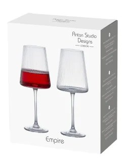 Glas|Anton Studio Designs set van 2 Empire wijnglazen Wissen