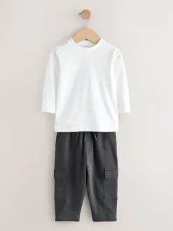 Sets En Combisets|Jassen En Jacks|Next Antraciet - 3 -delige set van T-shirt en joggingbroeken (3mnd-7jr)
