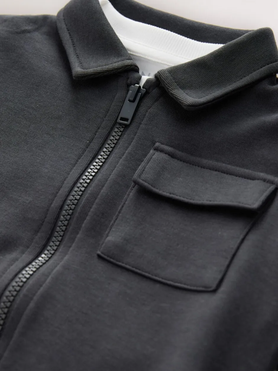 Sets En Combisets|Jassen En Jacks|Next Antraciet - 3 -delige set van T-shirt en joggingbroeken (3mnd-7jr)