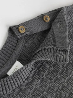 Truien En Breisels*Next - Babyset met gebreide trui en legging van 100% katoen met textuur (0mnd -3jr) Antraciet