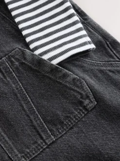 Sets En Combisets|Rompertjes En Tuinbroeken|Next - Babyset van denim bretelbroeken en bodysuit (0 mnd - 2 jr) Antraciet