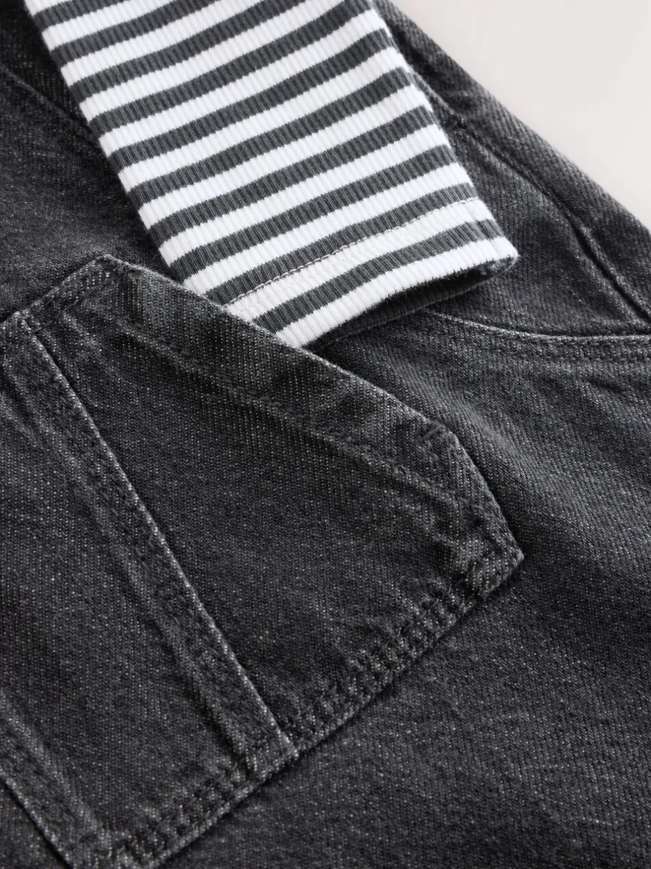 Sets En Combisets|Rompertjes En Tuinbroeken|Next - Babyset van denim bretelbroeken en bodysuit (0 mnd - 2 jr) Antraciet