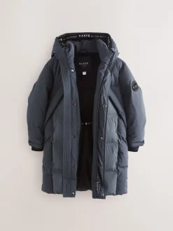 Schoolkleding|Jassen En Jacks*Baker by Ted Baker - regenbestendige gewateerde lange jas Antraciet