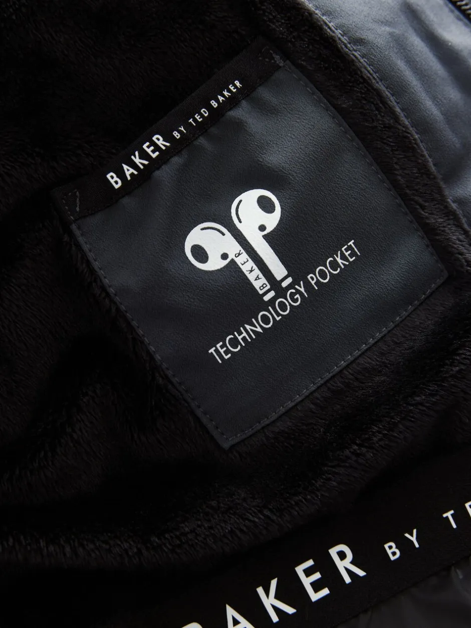 Schoolkleding|Jassen En Jacks*Baker by Ted Baker - regenbestendige gewateerde lange jas Antraciet