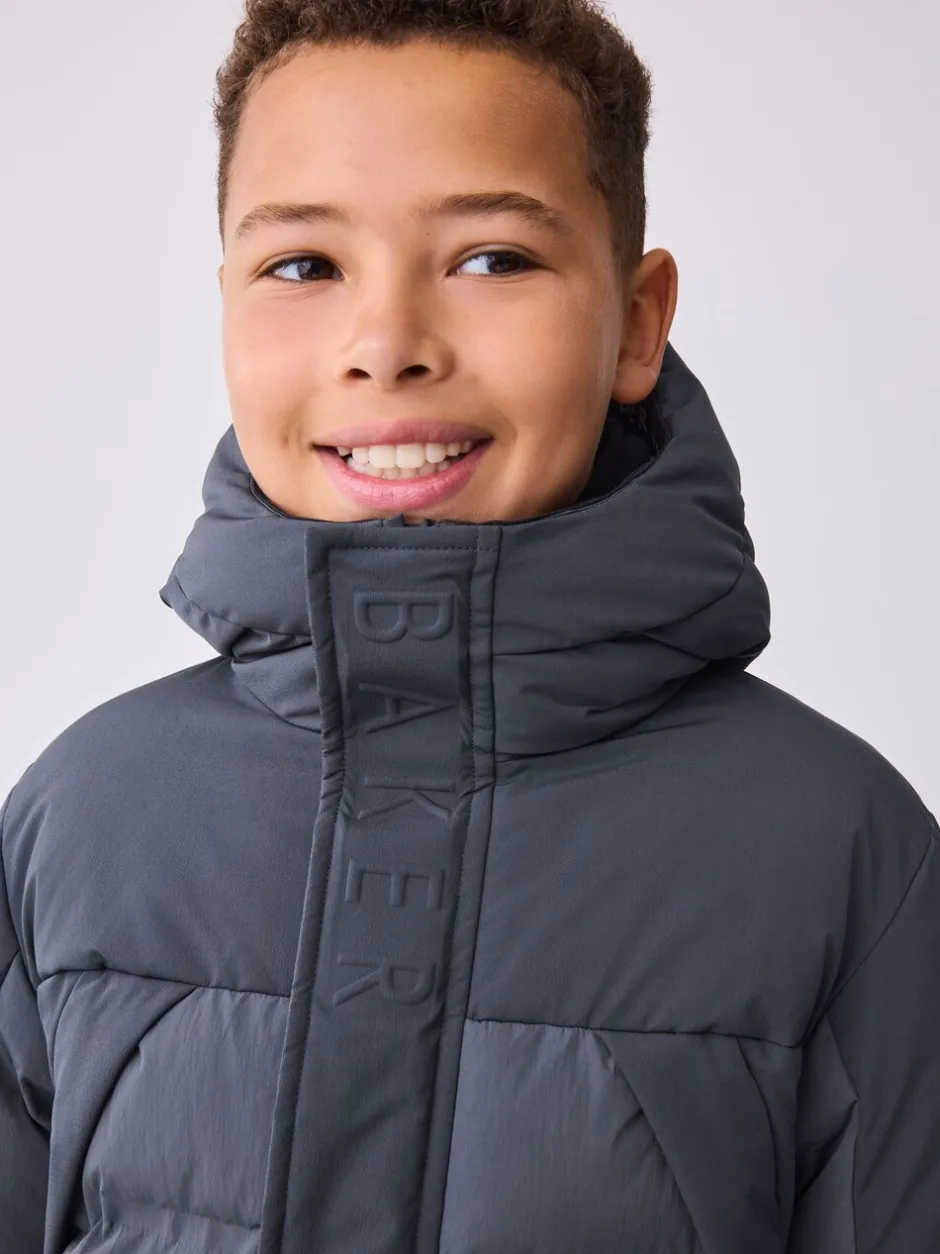 Schoolkleding|Jassen En Jacks*Baker by Ted Baker - regenbestendige gewateerde lange jas Antraciet