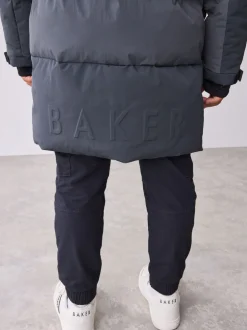 Schoolkleding|Jassen En Jacks*Baker by Ted Baker - regenbestendige gewateerde lange jas Antraciet