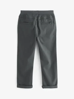 Broeken En Chino's*Next - Broek met geribde elastische taille (3-16 jr) Antraciet