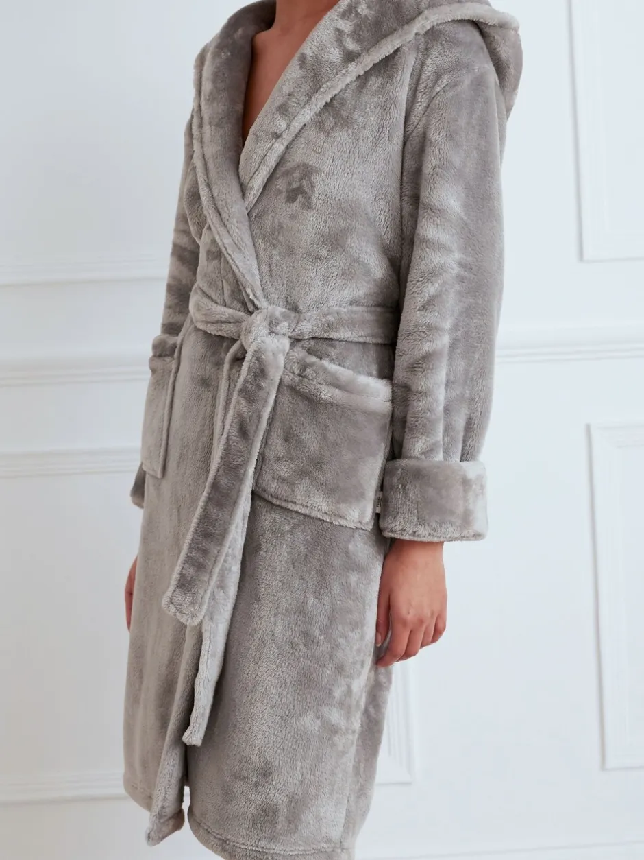 Badjassen*Chelsea Peers - - Fleece badjas Antraciet