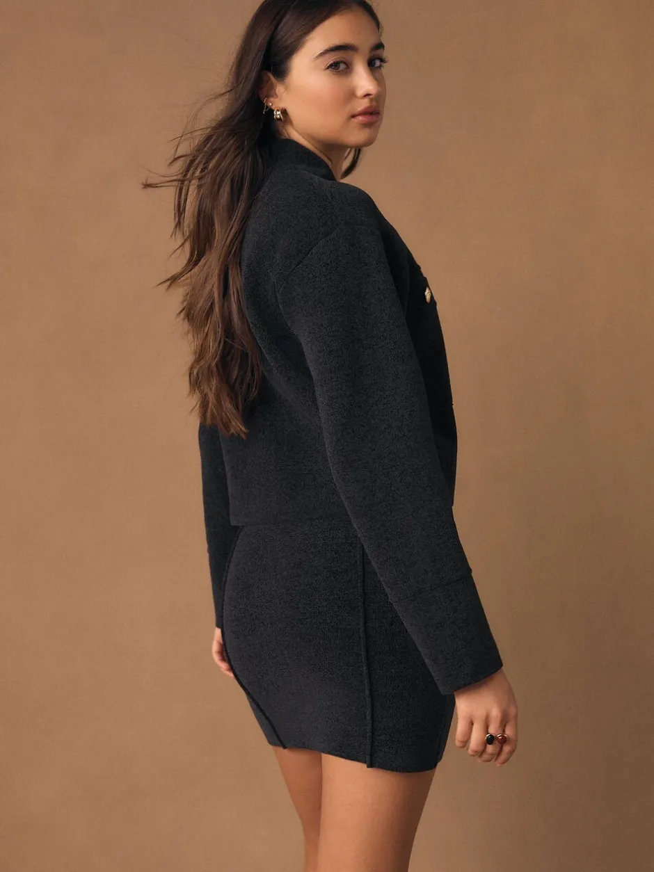 Rokken*Next Antraciet - Chenille Seam Detail Mini Skirt Co-Ord