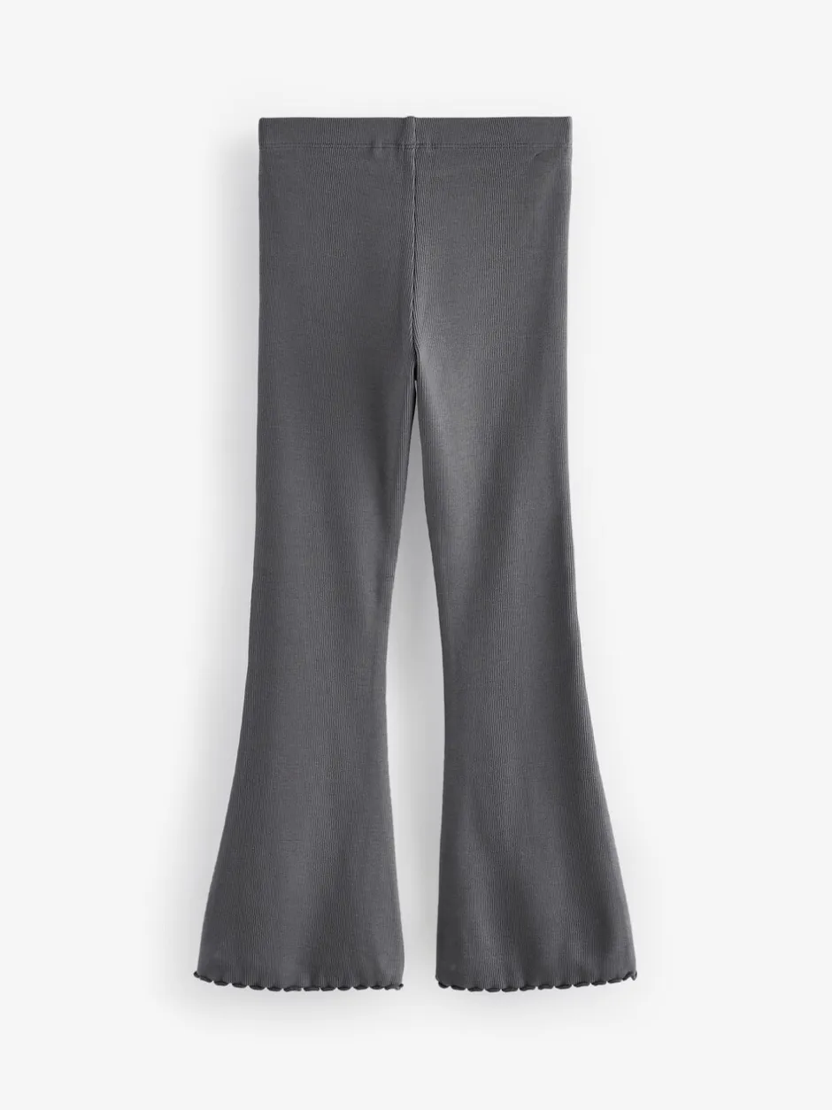 Broeken En Leggings*Next Antraciet - Geribde uitlopende legging (3-16 jr)