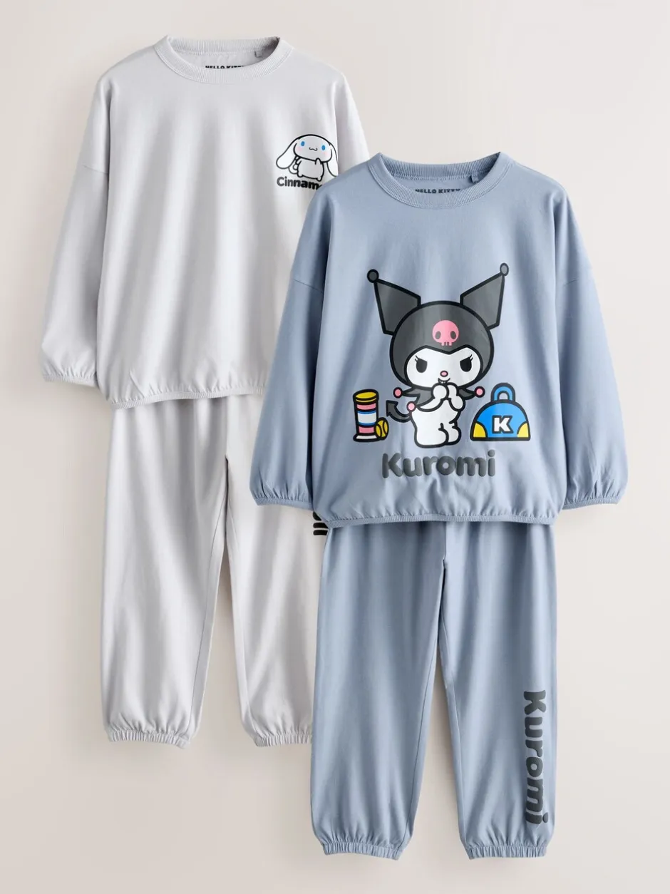 Nachtkleding En Pyjama's|Pyjama's|Next Antraciet - Hello Kitty and Friends Jogger Pyjamas 2 Pack (3-16yrs)