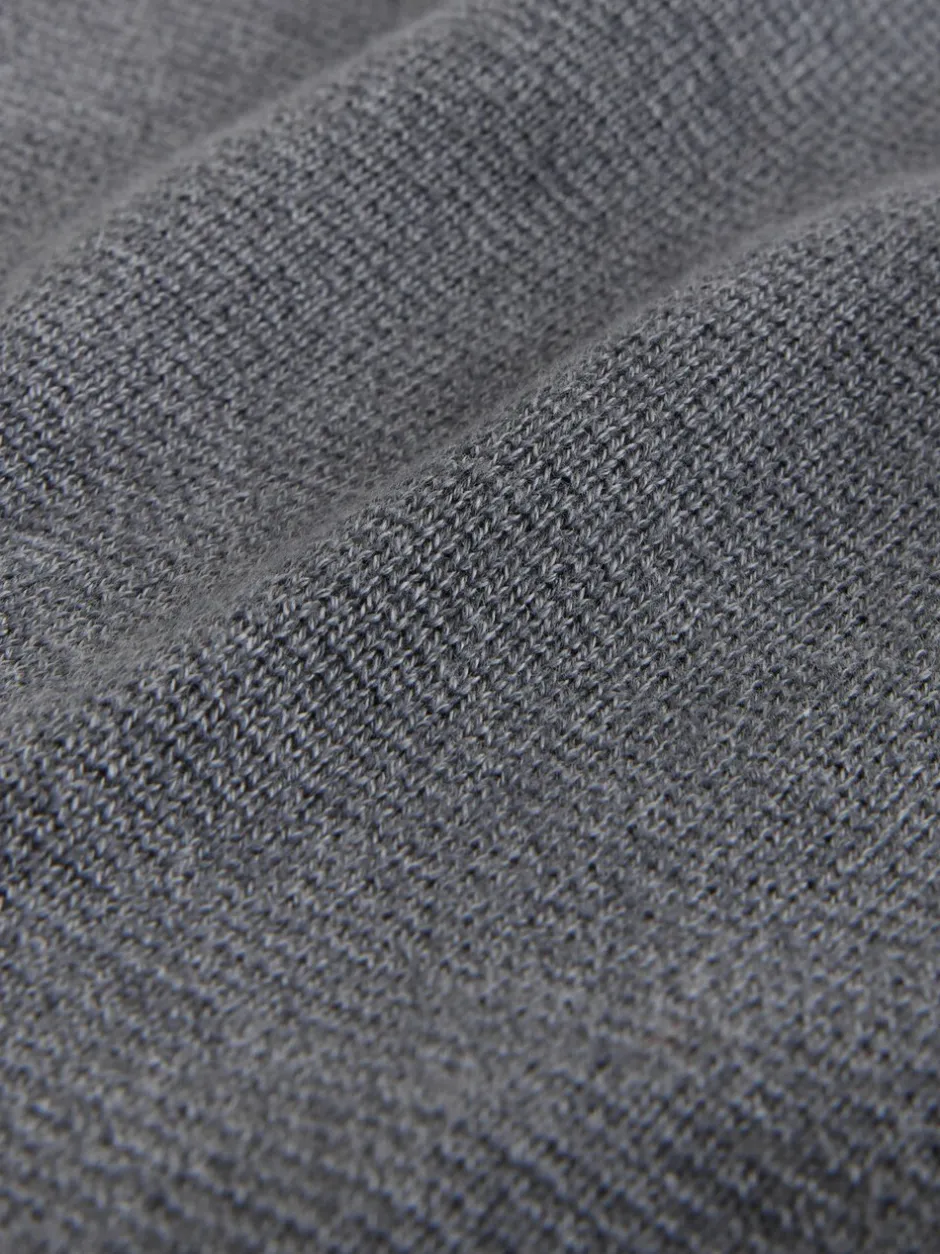 Gebreide Kleding|Next - Hertlogo - Regular fit 100% katoenen premium trui met korte rits Antraciet