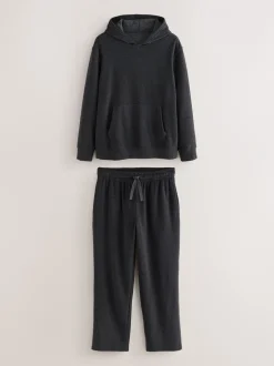Pyjama's|Loungewear|Next Antraciet - Hooded Towelling Pyjamas Set