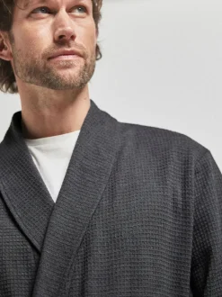 Loungewear|Kamerjassen En Badjassen|Next - Lichte badjas met wafelstructuur Antraciet