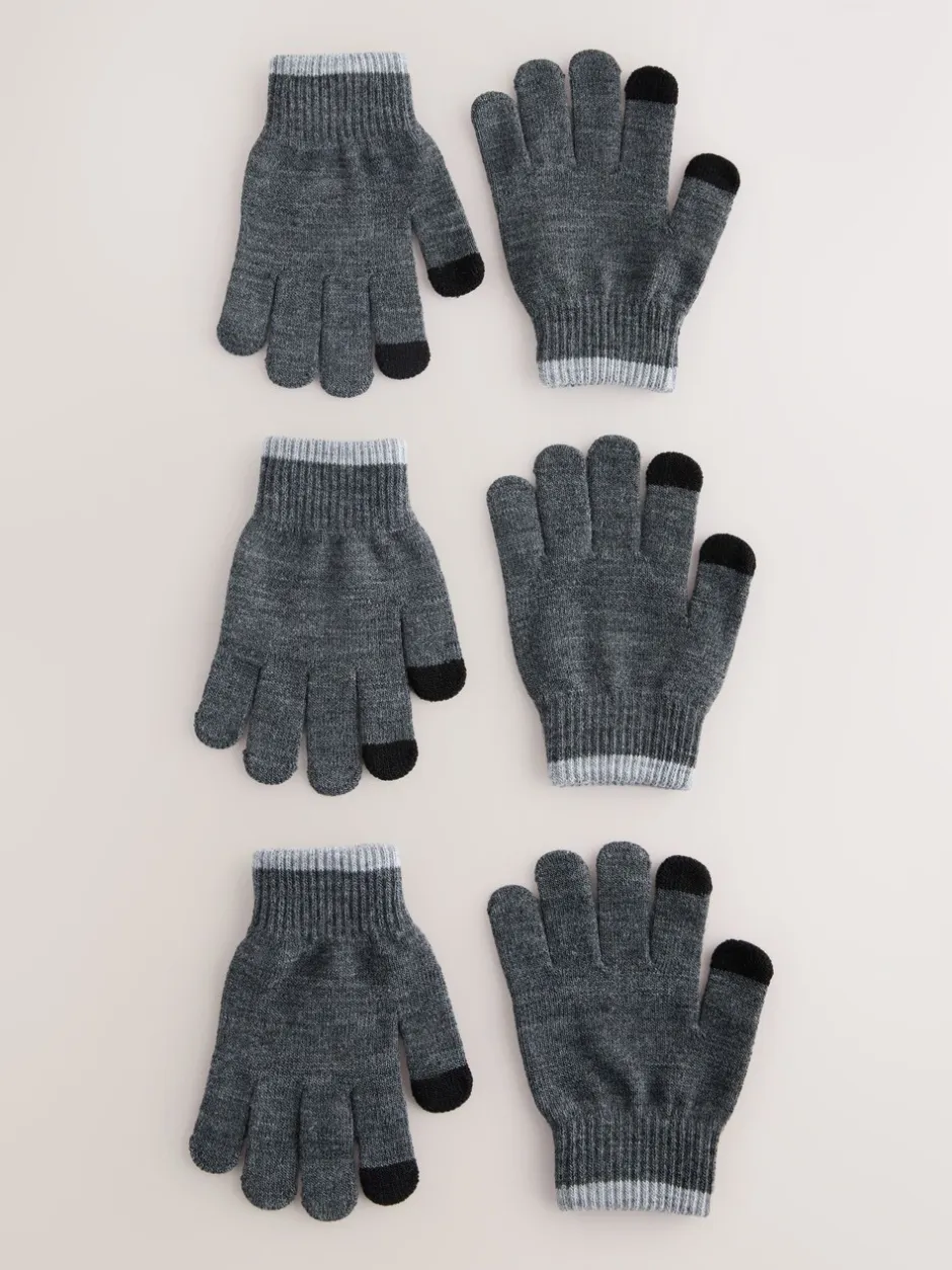 Mutsen, Handschoenen En Sjaals|Mutsen, Handschoenen En Sjaals*Next - Magic handschoenen 3 paar (3-16jr) Antraciet
