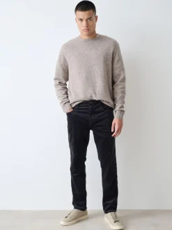 Broeken En Chino's*Next - Motionflex Corduroy Stretch Trousers Antraciet