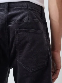 Broeken En Chino's*Next - Motionflex Corduroy Stretch Trousers Antraciet