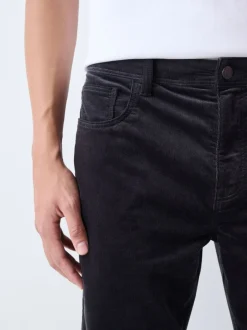 Broeken En Chino's*Next - Motionflex Corduroy Stretch Trousers Antraciet