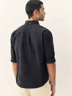Formele Overhemden|Shirts|Next Antraciet - Normale Pasvorm - Oxford-hemd met lange mouwen