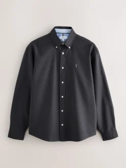 Formele Overhemden|Shirts|Next Antraciet - Normale Pasvorm - Oxford-hemd met lange mouwen