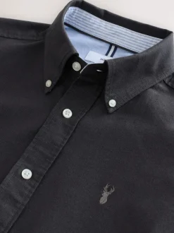 Formele Overhemden|Shirts|Next Antraciet - Normale Pasvorm - Oxford-hemd met lange mouwen