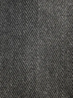 Pakken|Next Antraciet - Regular Fit Signature Marzotto 100% Italian Wool Herringbone Suit Jacket