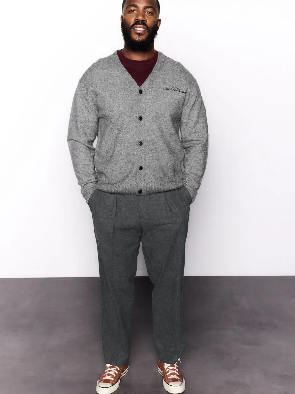 Formele Broek|Broeken En Chino's|Next - Regular Fit Smart Brushed Cotton Textured Trousers Antraciet