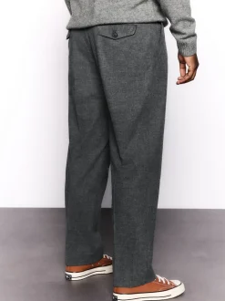 Formele Broek|Broeken En Chino's|Next - Regular Fit Smart Brushed Cotton Textured Trousers Antraciet