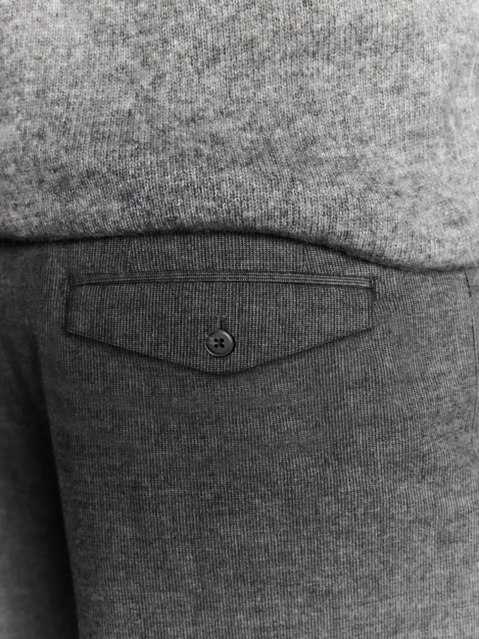 Formele Broek|Broeken En Chino's|Next - Regular Fit Smart Brushed Cotton Textured Trousers Antraciet
