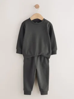 Sweaters En Hoody´S|Sets En Outfits|Next Antraciet - Set met sweatshirt en joggingbroek (3mnd-7jr)