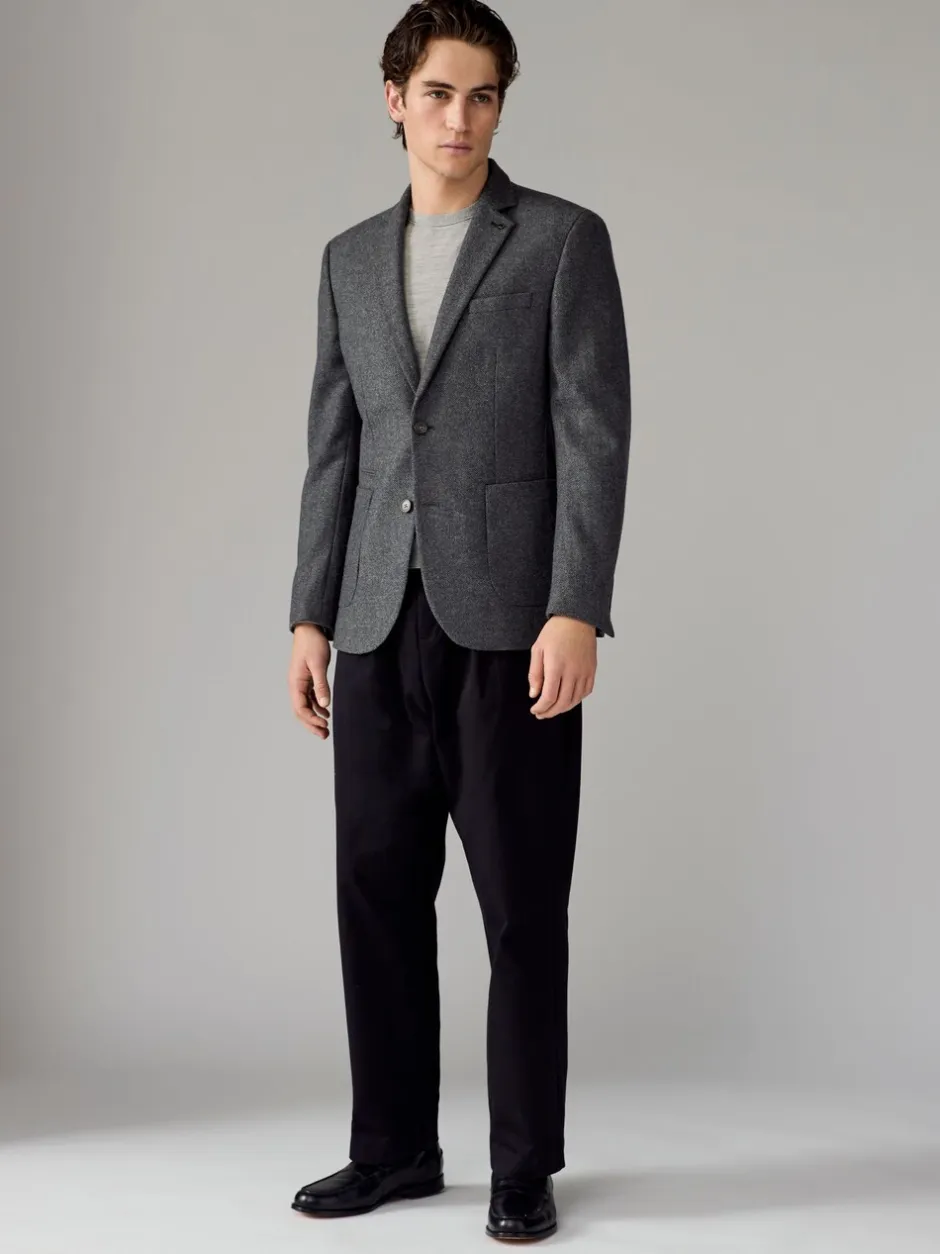 Blazers En Business-Jasjes|Next - Slim Fit - Blazer met visgraatmotief en hoog wolgehalte Antraciet
